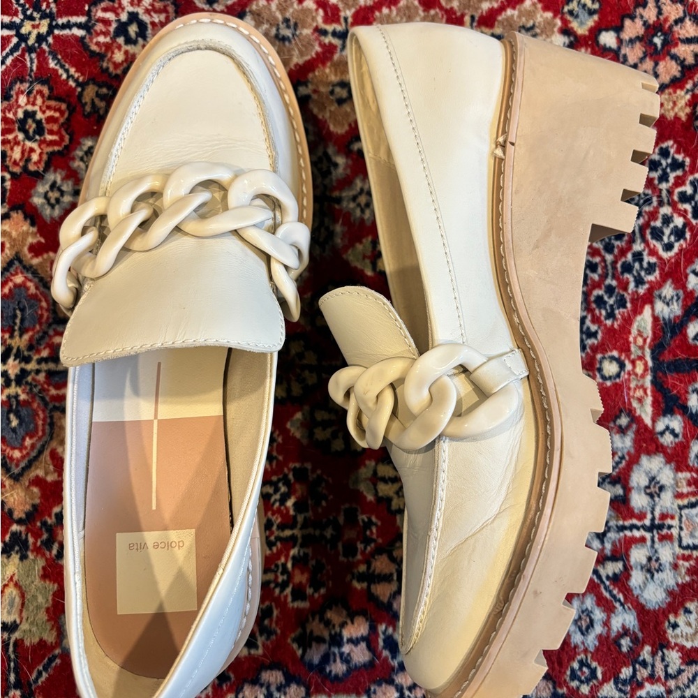 Dolce Vita Off-White Chain Loafers